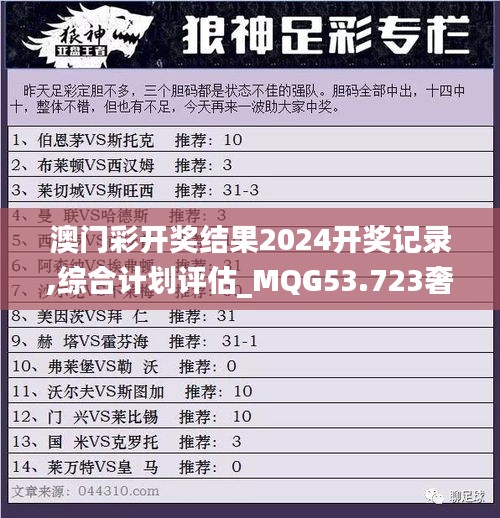 澳门彩开奖结果2024开奖记录,综合计划评估_MQG53.723奢华版