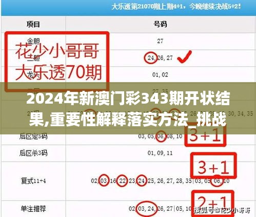 2024年新澳门彩343期开状结果,重要性解释落实方法_挑战款8.810