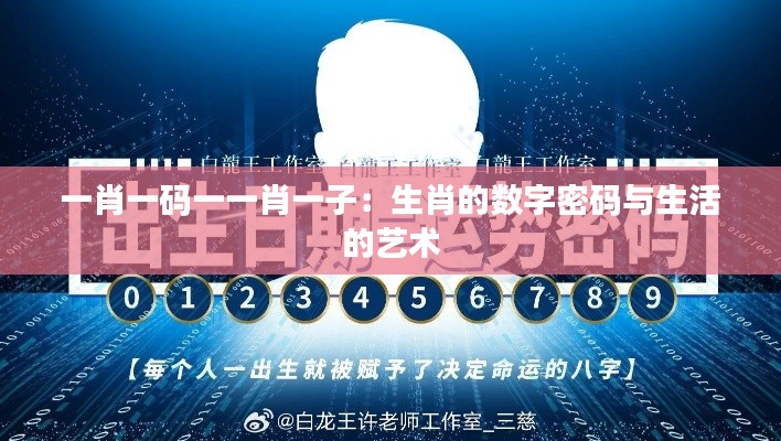 一肖一码一一肖一子:生肖的数字密码与生活的艺术