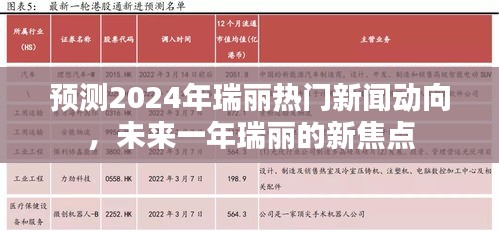 瑞丽未来一年新闻动向预测,揭秘2024年瑞丽的新焦点