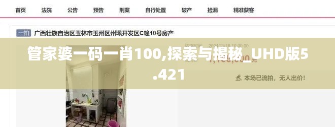 管家婆一码一肖100,探索与揭秘_UHD版5.421
