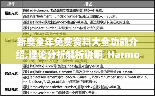 新奥全年免费资料大全功能介绍,理论分析解析说明_Harmony5.542