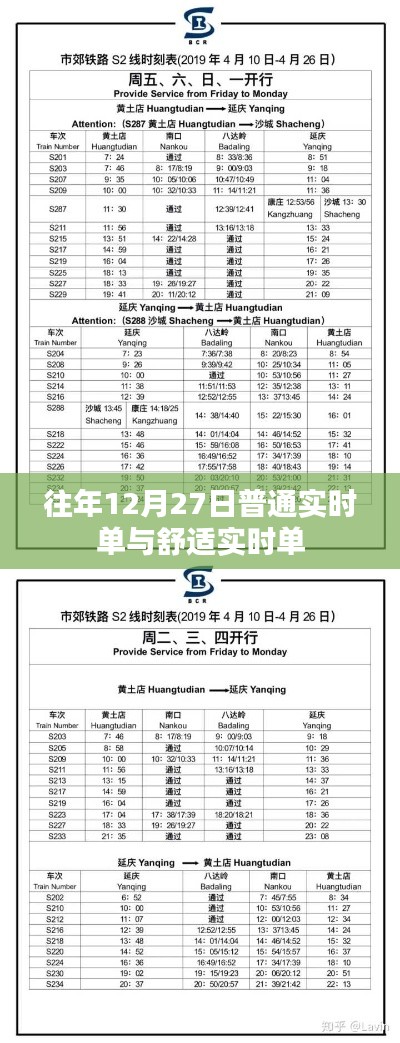 往年12月27日两种订单类型,普通与舒适实时单