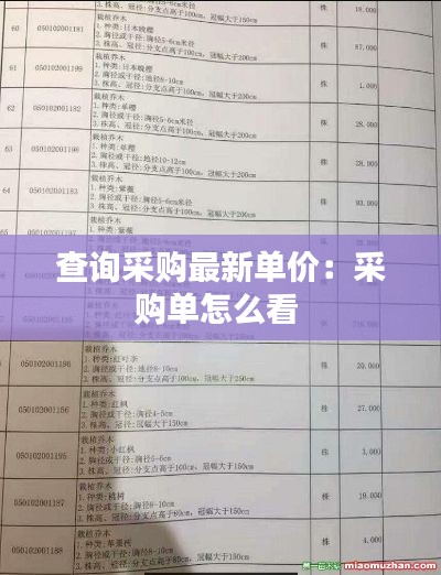 查询采购最新单价:采购单怎么看