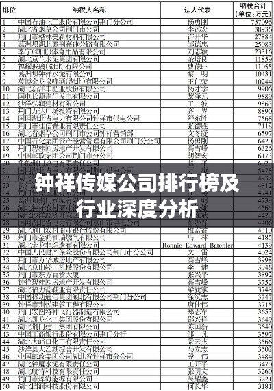 钟祥传媒公司排行榜及行业深度分析