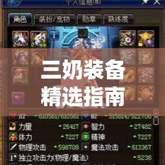 三奶装备精选指南,最新选择攻略助你轻松选购!