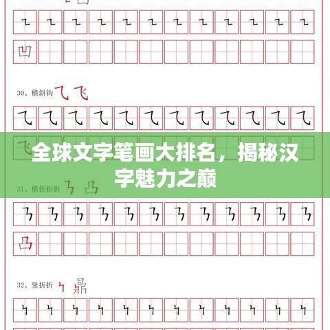 全球文字笔画大排名,揭秘汉字魅力之巅