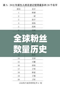 全球粉丝数量历史排名最新:全球粉丝数量最高的是