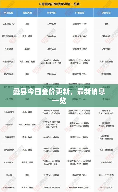 蠡县今日金价更新,最新消息一览