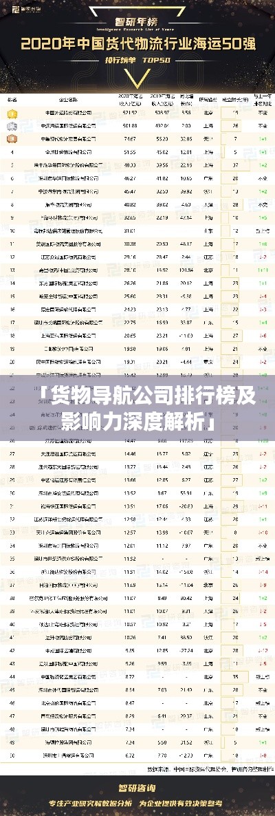「货物导航公司排行榜及影响力深度解析」