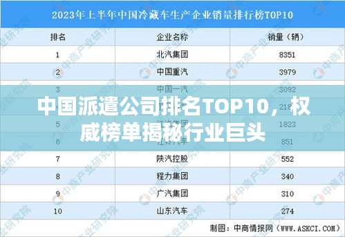 中国派遣公司排名TOP10,权威榜单揭秘行业巨头
