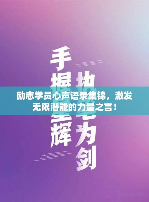 励志学员心声语录集锦，激发无限潜能的力量之言！