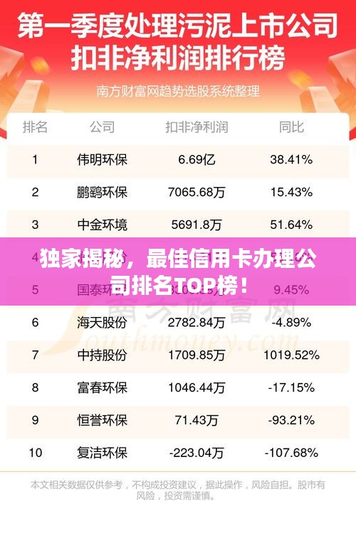 独家揭秘,最佳信用卡办理公司排名TOP榜!