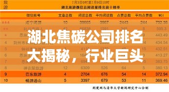 湖北焦碳公司排名大揭秘,行业巨头榜单揭晓!