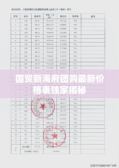 国贸新海府团购最新价格表独家揭秘
