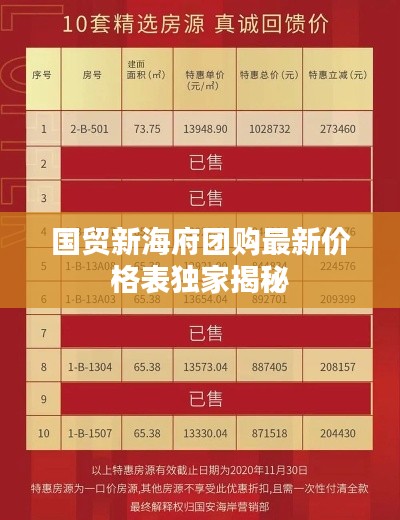 国贸新海府团购最新价格表独家揭秘