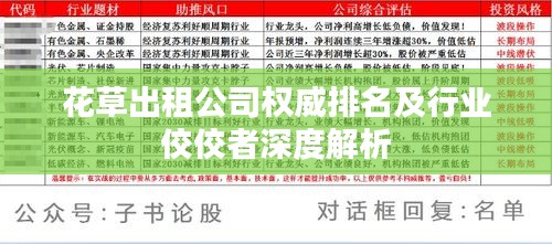 花草出租公司权威排名及行业佼佼者深度解析