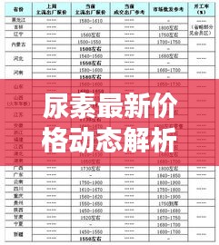 尿素最新价格动态解析,今日行情走势及分析