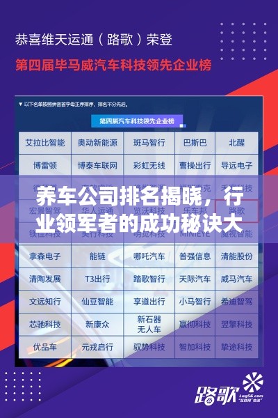 养车公司排名揭晓,行业领军者的成功秘诀大揭秘!