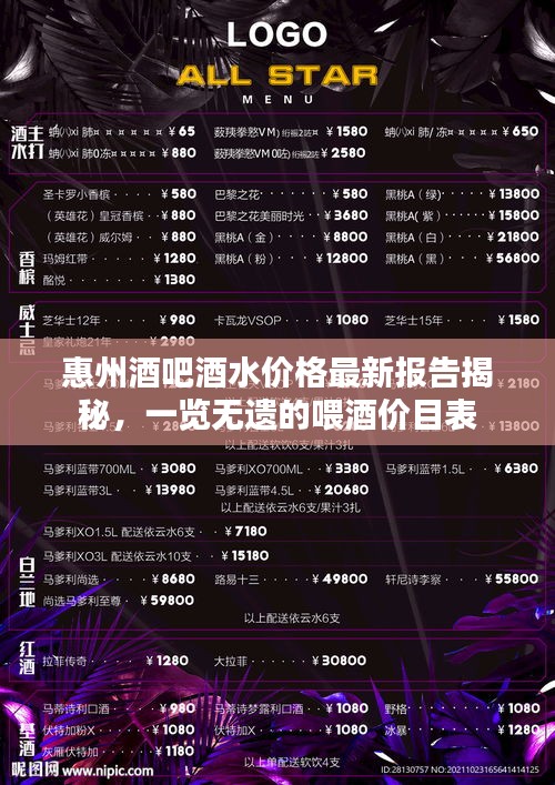 惠州酒吧酒水价格最新报告揭秘,一览无遗的喂酒价目表