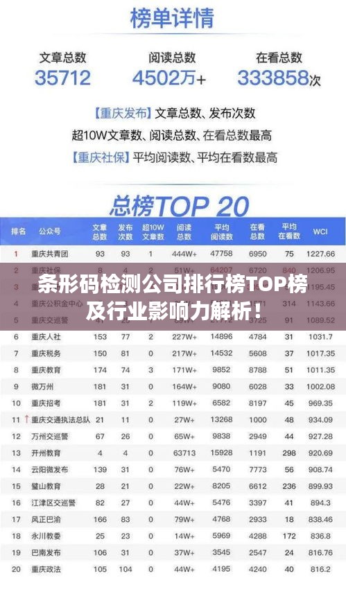 条形码检测公司排行榜TOP榜及行业影响力解析!