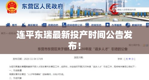 连平东瑞最新投产时间公告发布!