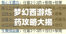 梦幻西游炼药攻略大揭秘,提升技巧与效率,轻松炼药成大师!