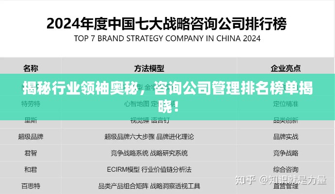 揭秘行业领袖奥秘,咨询公司管理排名榜单揭晓!