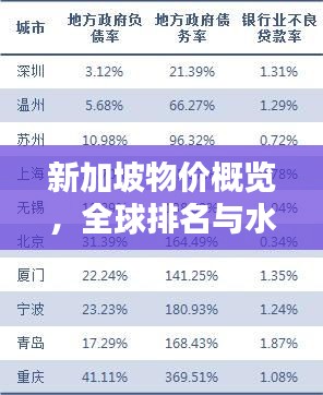 新加坡物价概览，全球排名与水平分析