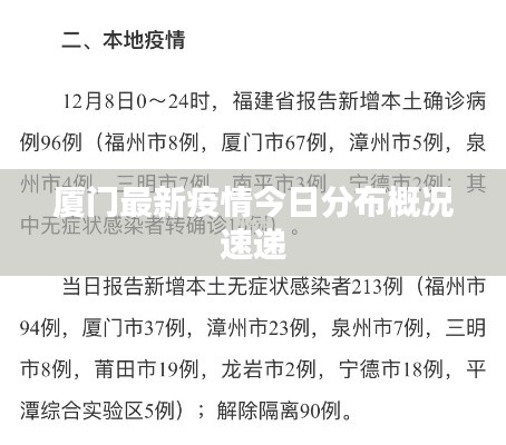 厦门最新疫情今日分布概况速递