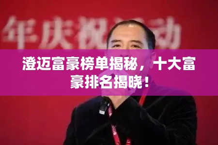 澄迈富豪榜单揭秘,十大富豪排名揭晓!