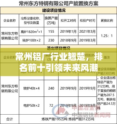 常州铝厂行业翘楚，排名前十引领未来风潮