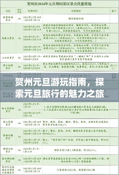 贺州元旦游玩指南,探索元旦旅行的魅力之旅!