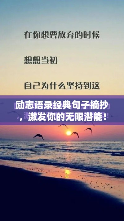 励志语录经典句子摘抄，激发你的无限潜能！