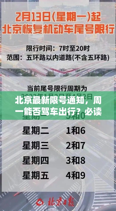 北京最新限号通知,周一能否驾车出行?必读资讯!