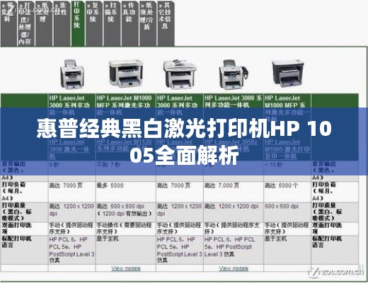惠普经典黑白激光打印机HP 1005全面解析