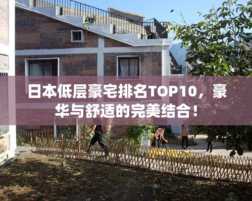 日本低层豪宅排名TOP10,豪华与舒适的完美结合!
