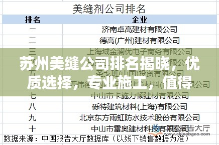 苏州美缝公司排名揭晓,优质选择,专业施工,值得信赖的美缝企业榜单!