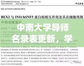 中南大学导师名录表更新，学术领域的明灯探索者