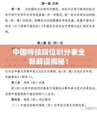 中国特技段位划分表全新解读揭秘!