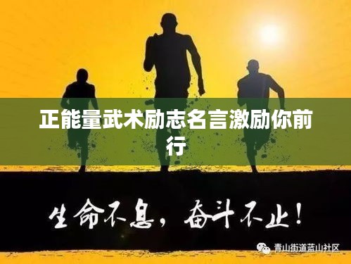 正能量武术励志名言激励你前行