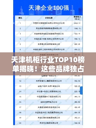 天津机柜行业TOP10榜单揭晓！这些品牌独占鳌头！
