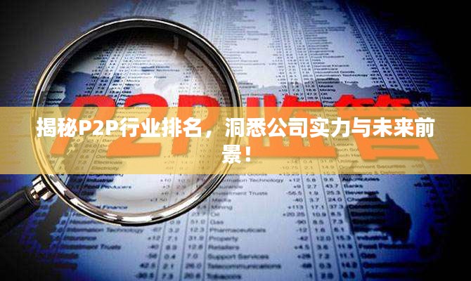 揭秘P2P行业排名,洞悉公司实力与未来前景!