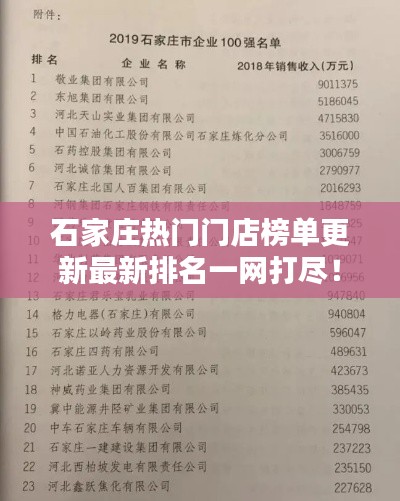 石家庄热门门店榜单更新最新排名一网打尽!
