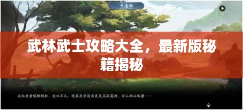 武林武士攻略大全,最新版秘籍揭秘