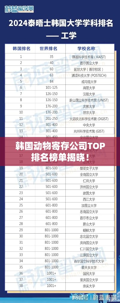 韩国动物寄存公司TOP排名榜单揭晓!