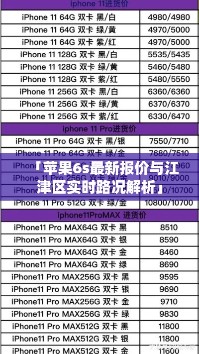 「苹果6s最新报价与江津区实时路况解析」