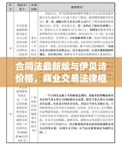 合同法最新版与伊贝诗价格，商业交易法律框架深度解读及市场洞察