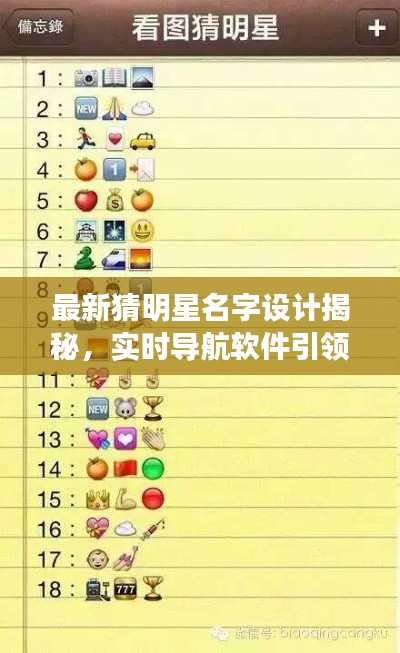 最新猜明星名字设计揭秘,实时导航软件引领娱乐潮流新体验