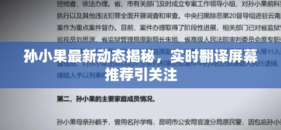 孙小果最新动态揭秘,实时翻译屏幕推荐引关注